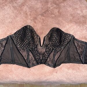 Victoria's Secret Black Lace Corset Bra